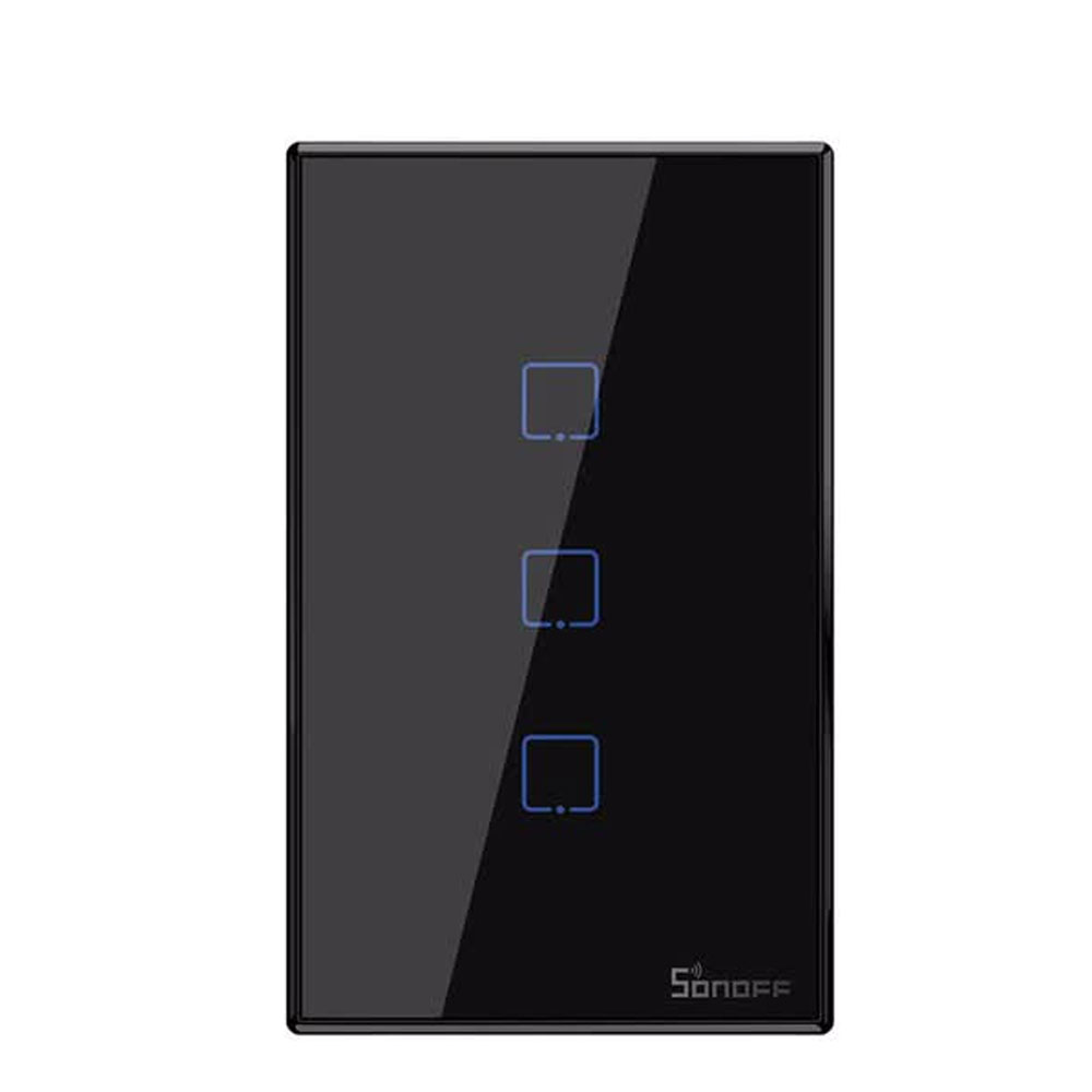 SONOFF TX_ T2_ US_ 3C_ White Series WiFi Wall Switches -Black