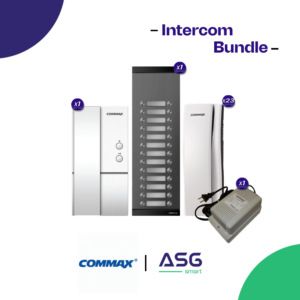 Commax Audio Intercom Bundle for 24-Apartment Buildings Set: 24-Button Lobby Unit, 23 Unit DP-SS and 1unit DP-ML and Power Supply