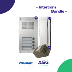 Commax Intercom is a 4-line outdoor unit with 4 indoor speakers plus a Power Module