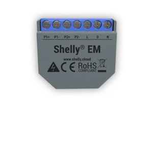 Shelly EM is a Wi-Fi-operated energy meter with contactor control. It allows you to simultaneously monitor the consumption of any home appliances, electric circuits, and office equipment (lights, power lines, security systems, heating, cooling, etc.) in 2 circuits on the same phase or individually. Shelly EM is perfect for measuring solar energy production, monitoring household consumption, and controlling heavier-load appliances.